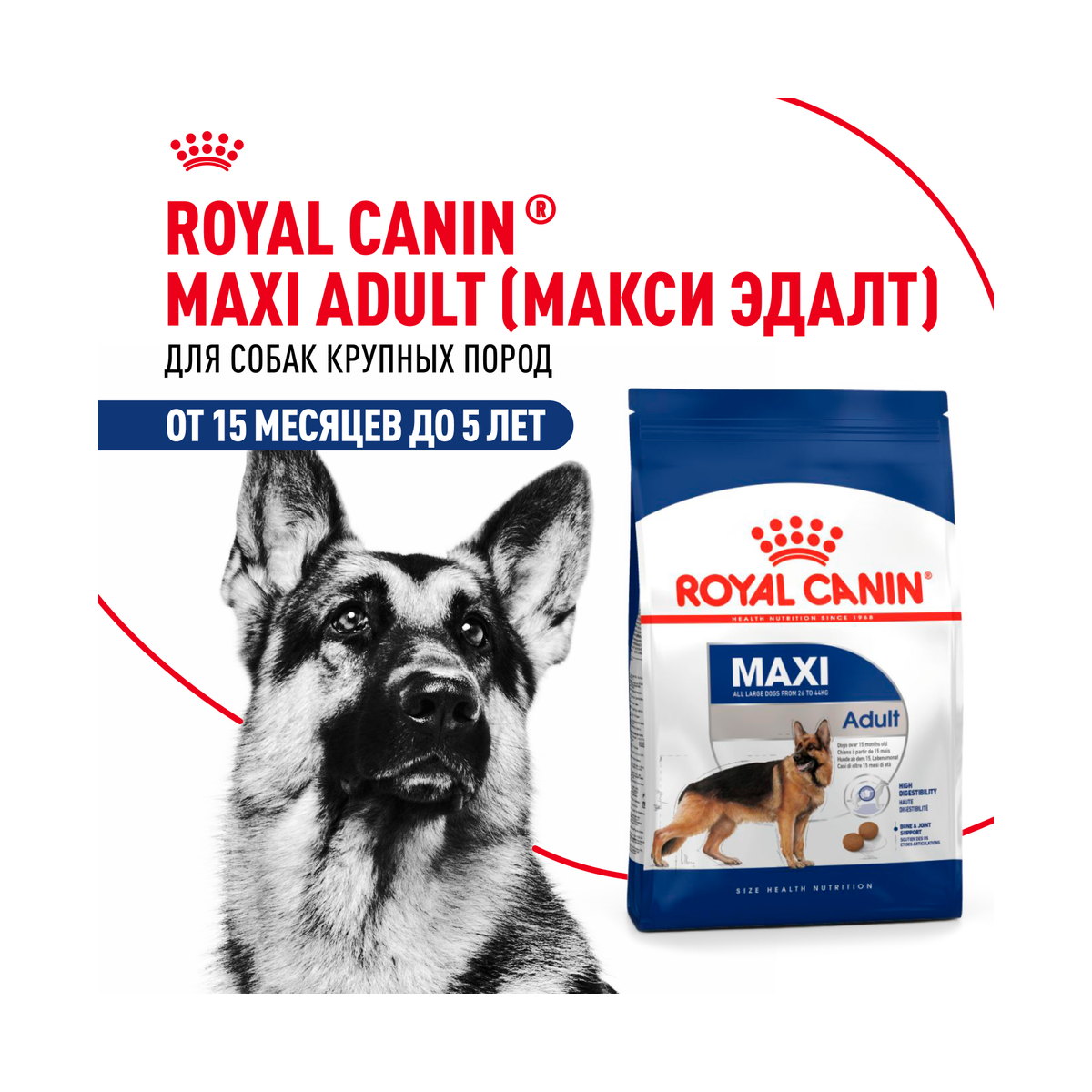 Информация о составе и свойствах Royal Canin Maxi Adult 26