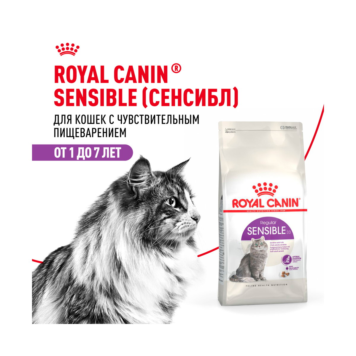 Информация о составе и свойствах Royal Canin Sensible 33 Regular